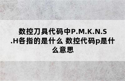 数控刀具代码中P.M.K.N.S.H各指的是什么 数控代码p是什么意思